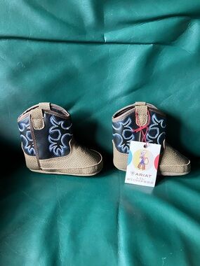 Ariat Brown & Navy Infant Western Boot Stompers